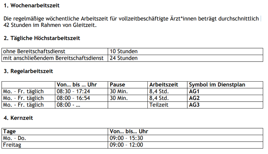 Arbeitszeiten